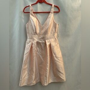 Alfred Sung V-Neck Cocktail Dress W/Pockets Blush Pink Size 12